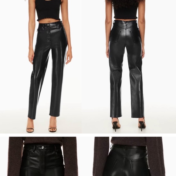 Aritzia Black Straight Leg Pants with Luxurious Finish - Picture 1 of 3